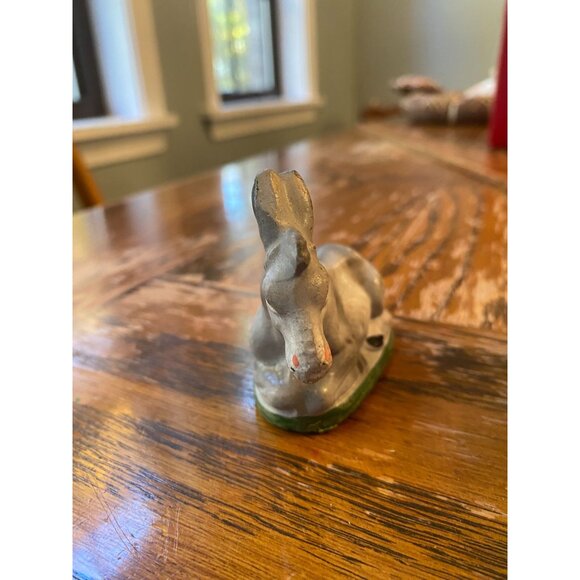 Vintage Fontanini Donkey Figurine Hand-Painted Collectible With Green Base & Wor - Picture 2 of 8